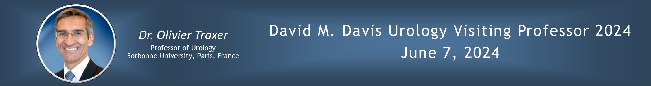 David M. Davis Urology Visiting Professor 2024 Banner